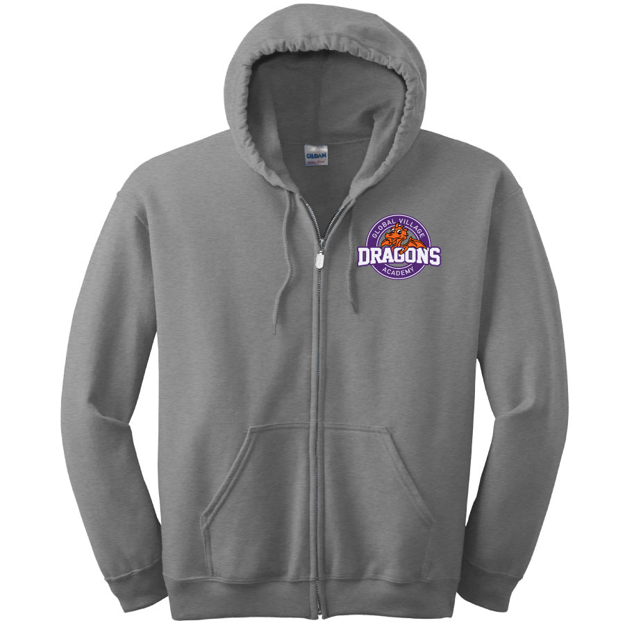 GVA Douglas Dragons Adult Zip-Up Hooded Sweatshirt (18600)