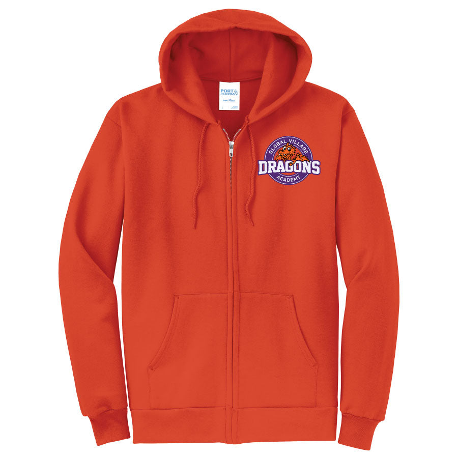 GVA Douglas Dragons Adult Zip-Up Hooded Sweatshirt (18600)