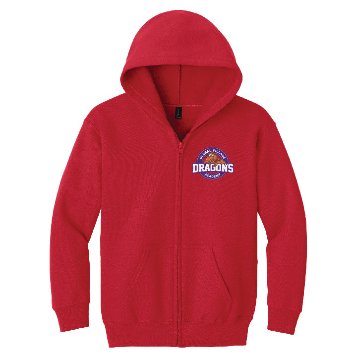 GVA Douglas Dragons Youth Zip-Up Hooded Sweatshirt (PC90YZH)