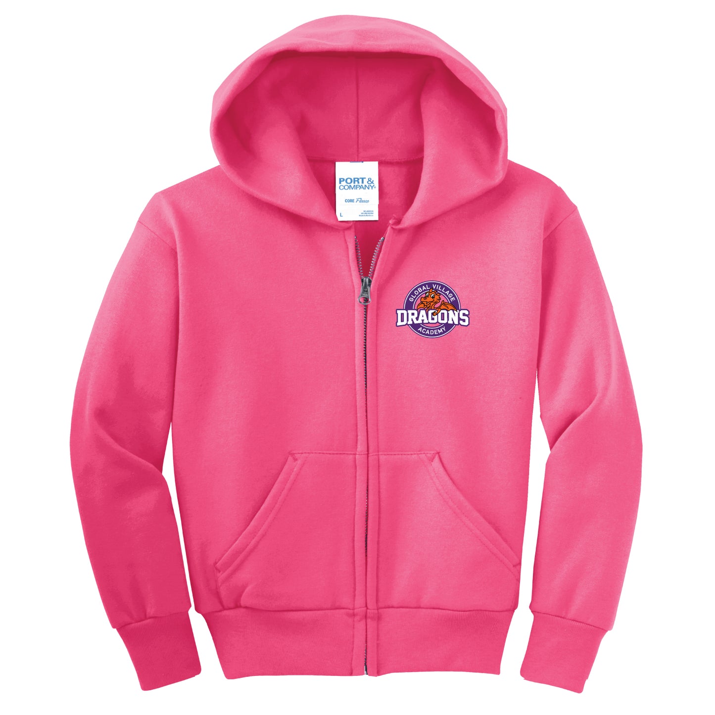 GVA Douglas Dragons Youth Zip-Up Hooded Sweatshirt (PC90YZH)