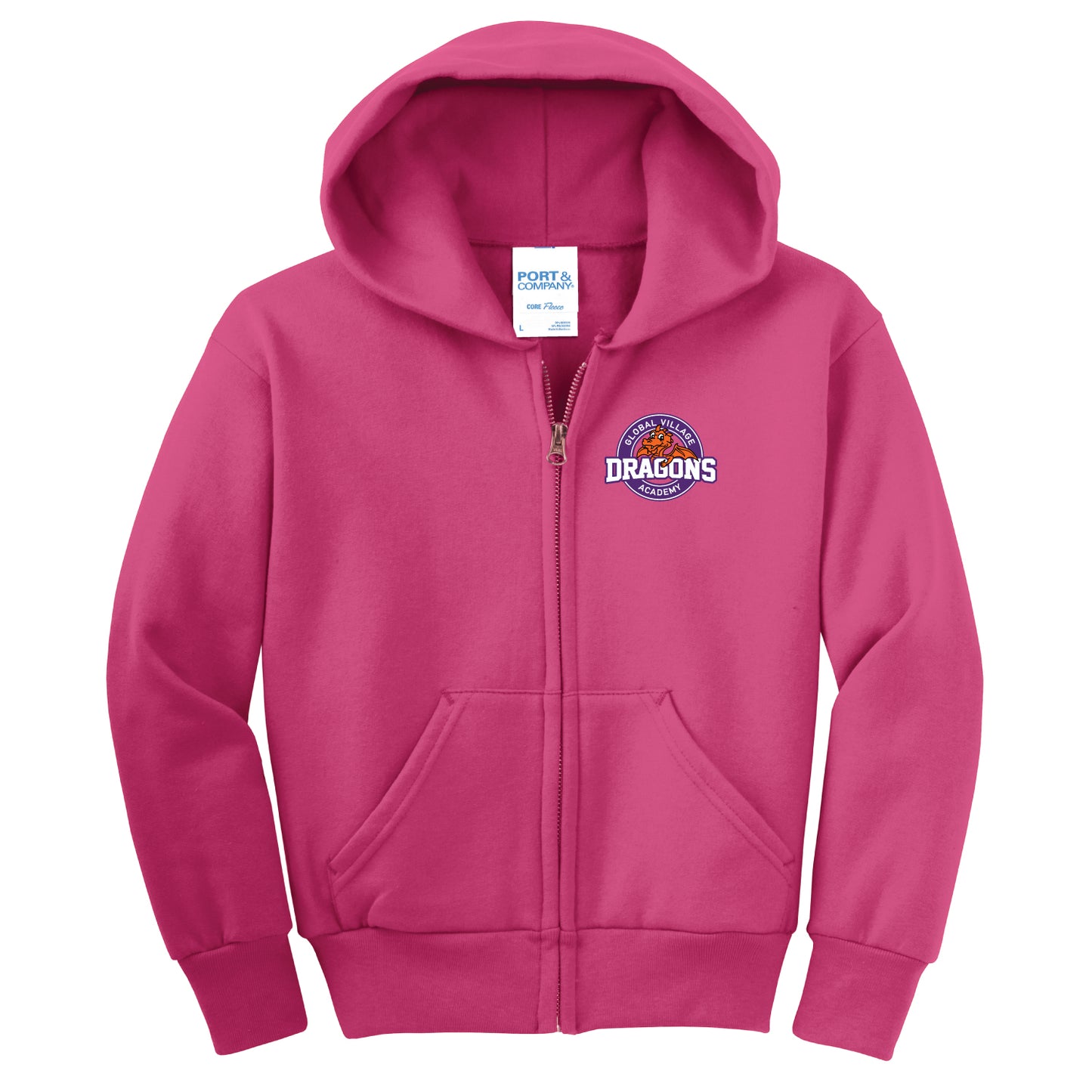 GVA Douglas Dragons Youth Zip-Up Hooded Sweatshirt (PC90YZH)
